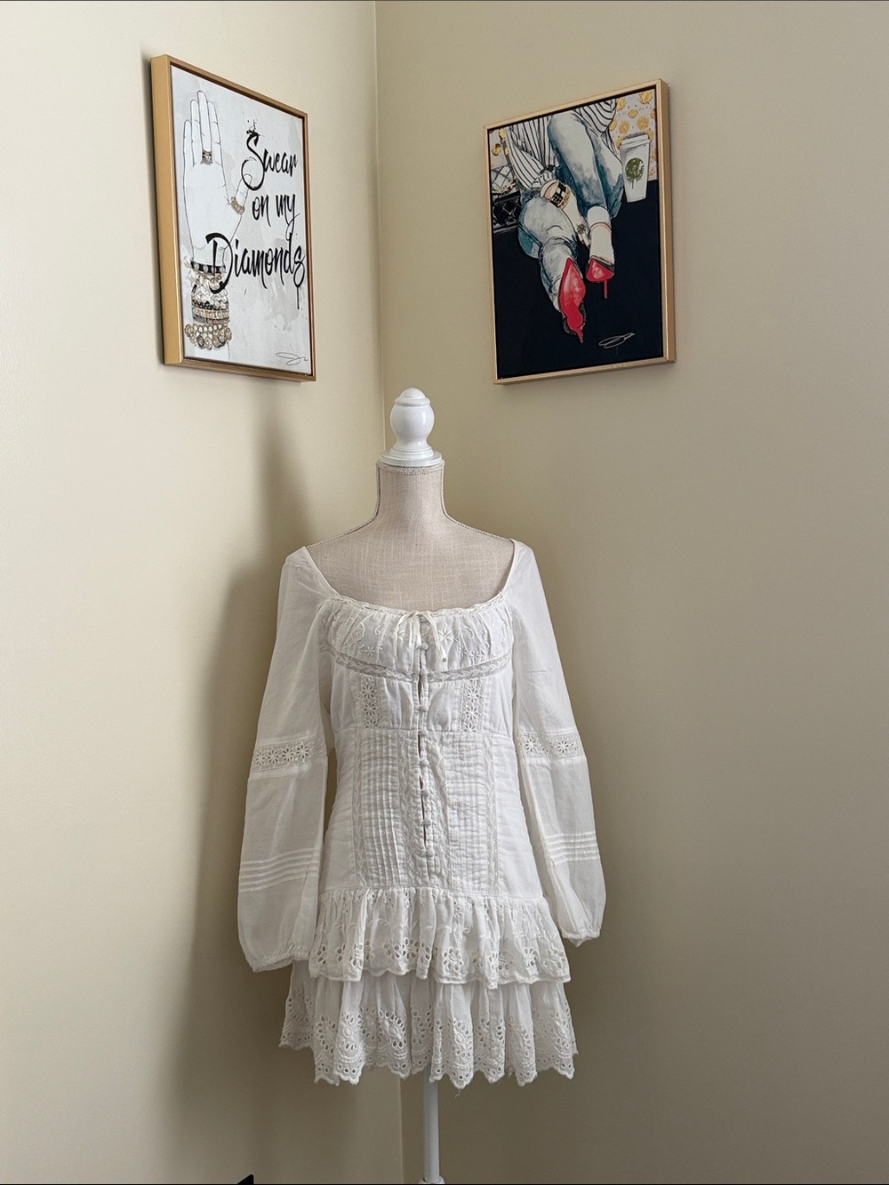 LoveShackFancy  Lace-Trim Dress - Picture 3 of 14